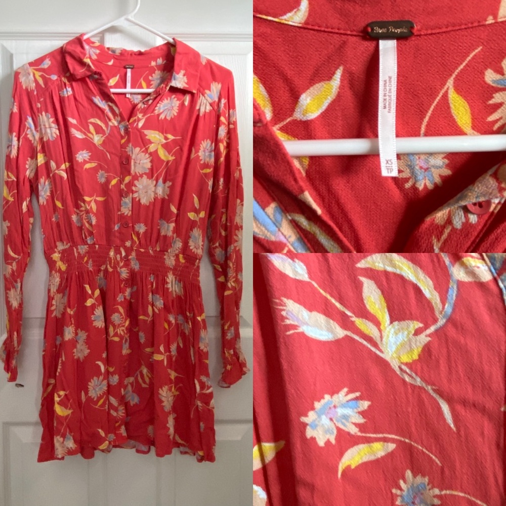Free People Floral Shirt Dress